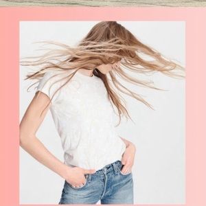 rag & bone All Over Poppy Print white short sleeve Tee in Ivory S